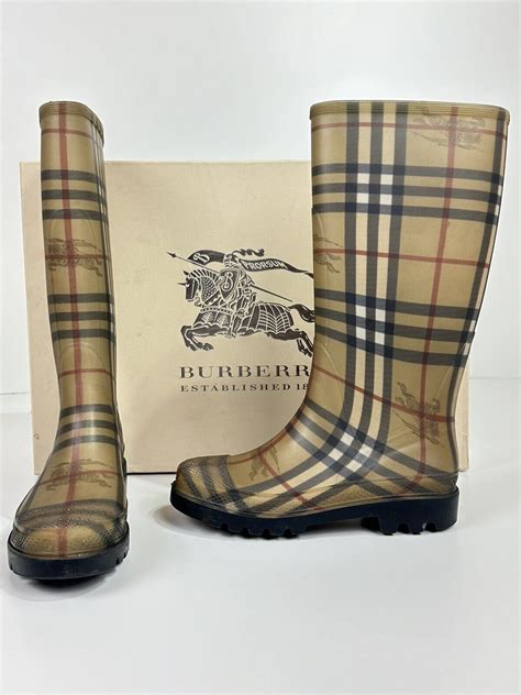 burberry raiin boots|burberry haymarket rain boots.